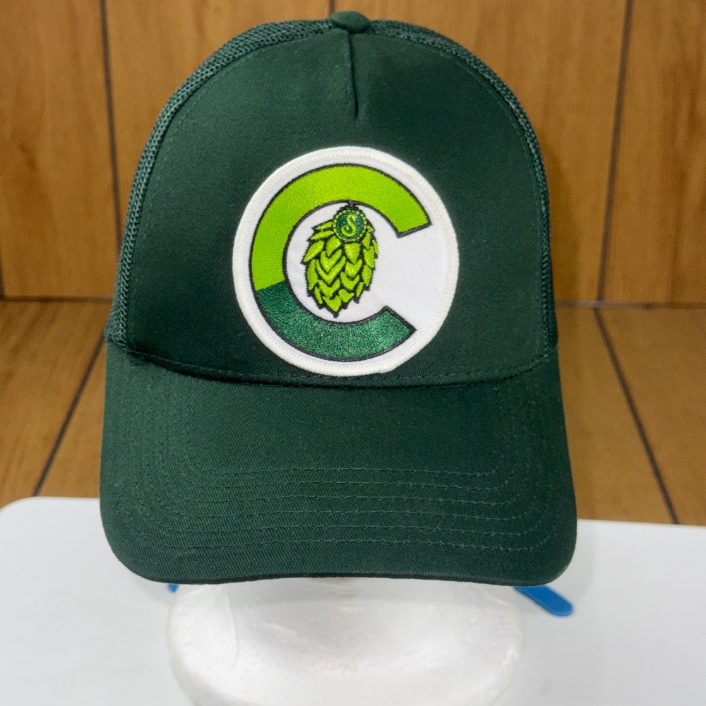 OTTO Mens Forest Green Hop Cone C Patch Trucker Hat Snapback Mesh Cap‎ 102-664